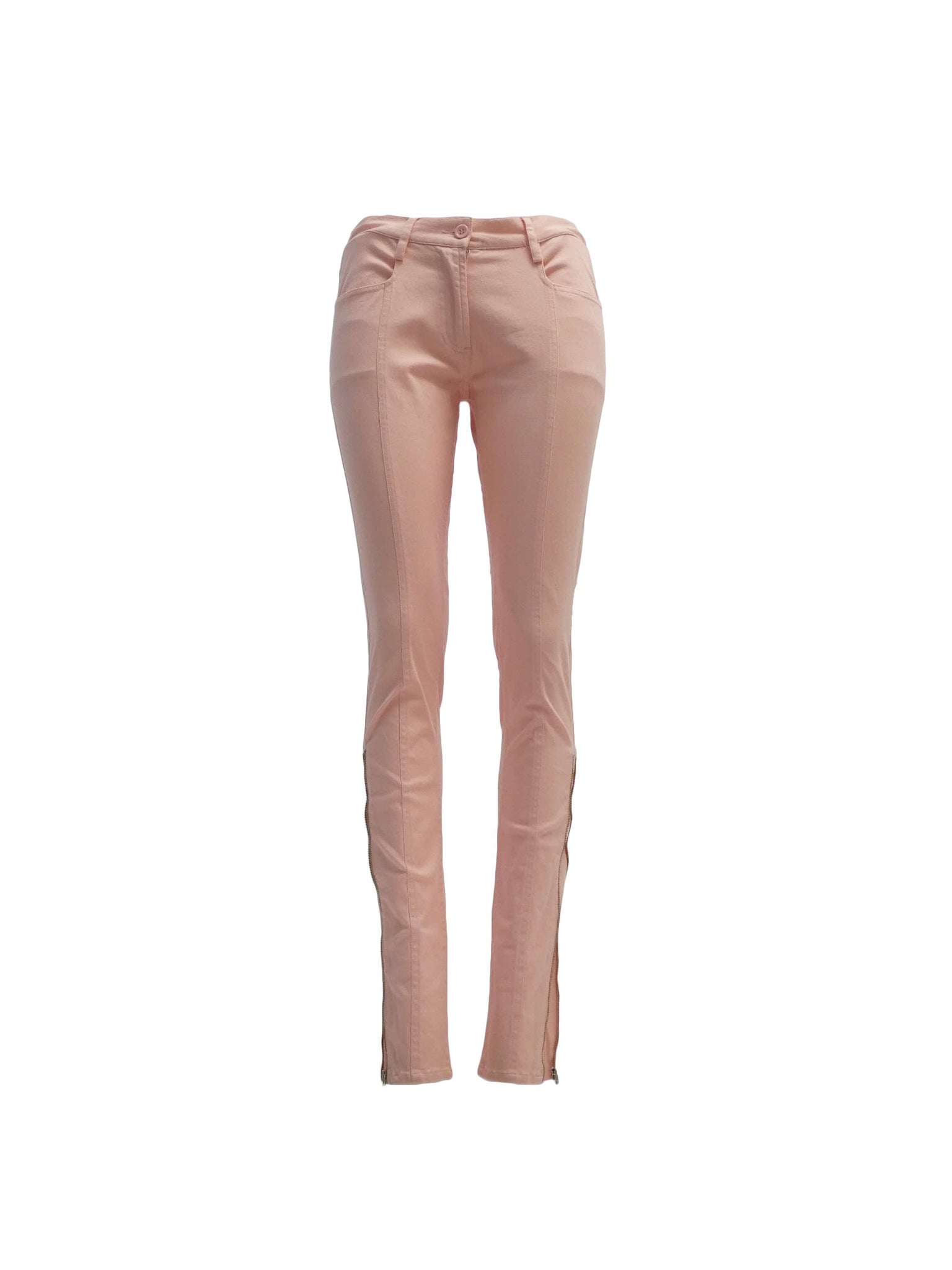 Baby Pink Leg Zip Jeans