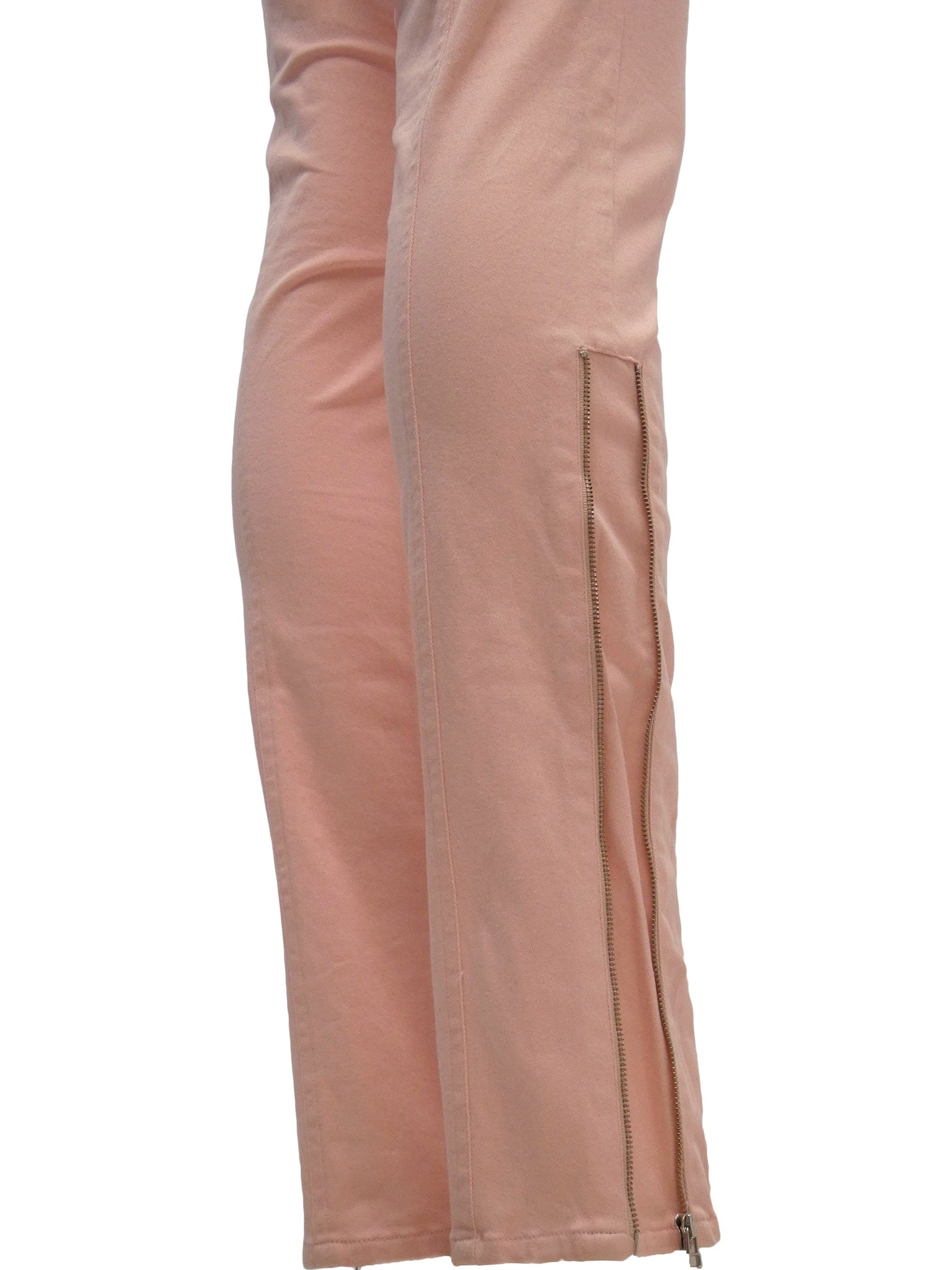 Baby Pink Leg Zip Jeans