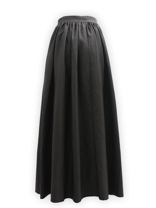 Black and Grey Raw Hem Floor Length Skirt