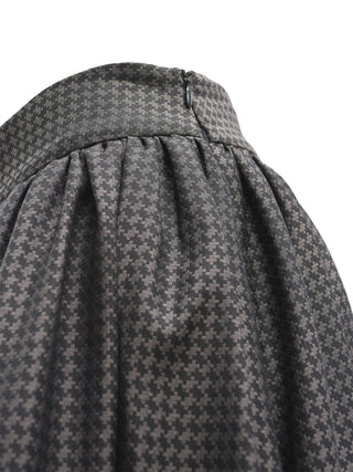 Black and Grey Raw Hem Floor Length Skirt