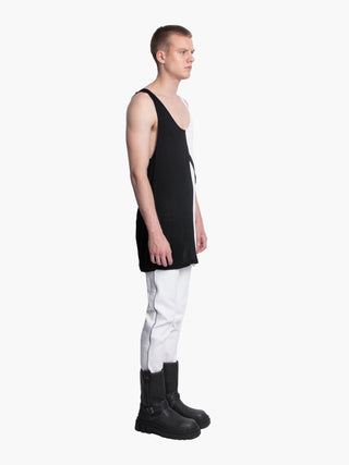 Black and White Vest Top with Black Strap