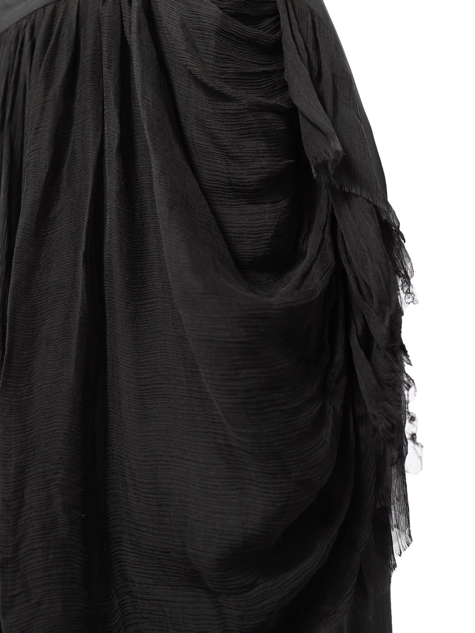 Black Asymmetric Mesh Skirt