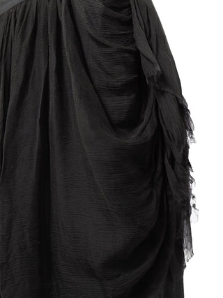 Black Asymmetric Mesh Skirt