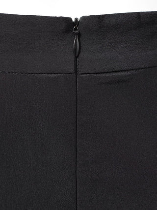 Black Asymmetric Mesh Skirt