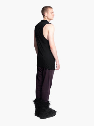 Black Asymmetric Zip Vest Top