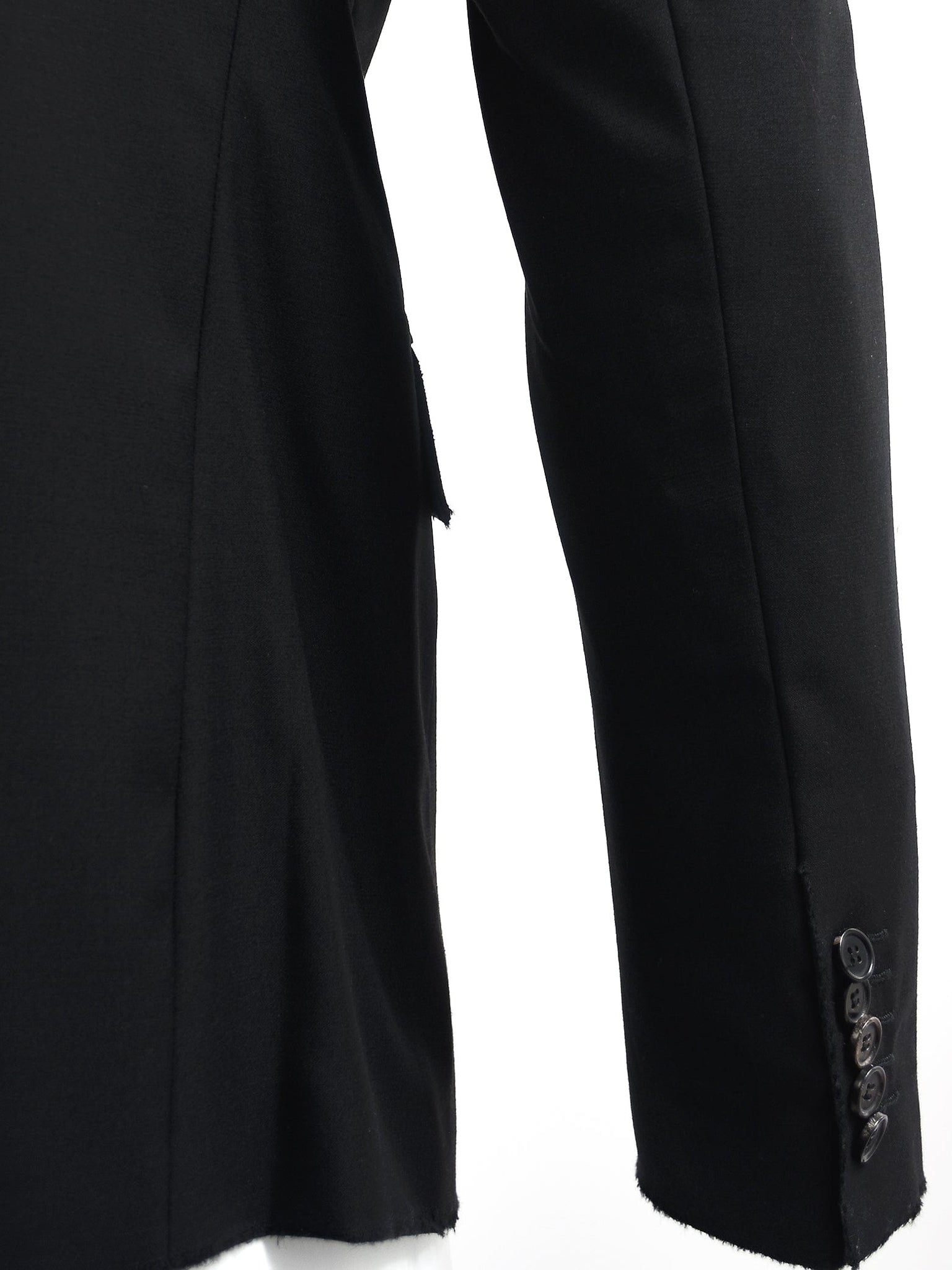 Black Blazer with Raw Hem Details