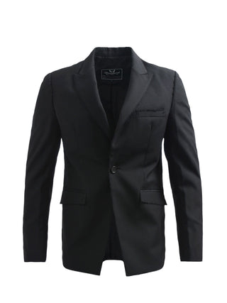 Black Blazer with Raw Hem Details
