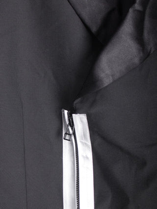 Black Blazer With Silk lapels And Contrasting Zip Detail