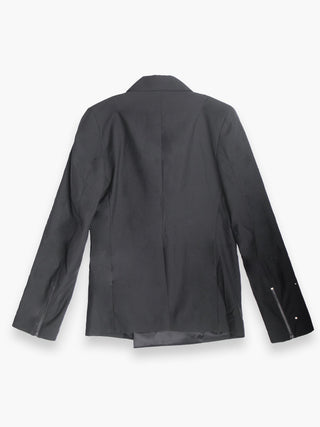 Black Blazer With Silk lapels And Contrasting Zip Detail