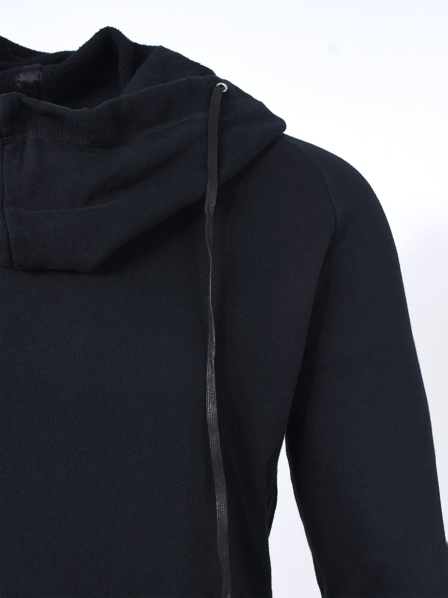 Black Funnel Neck Hoodie