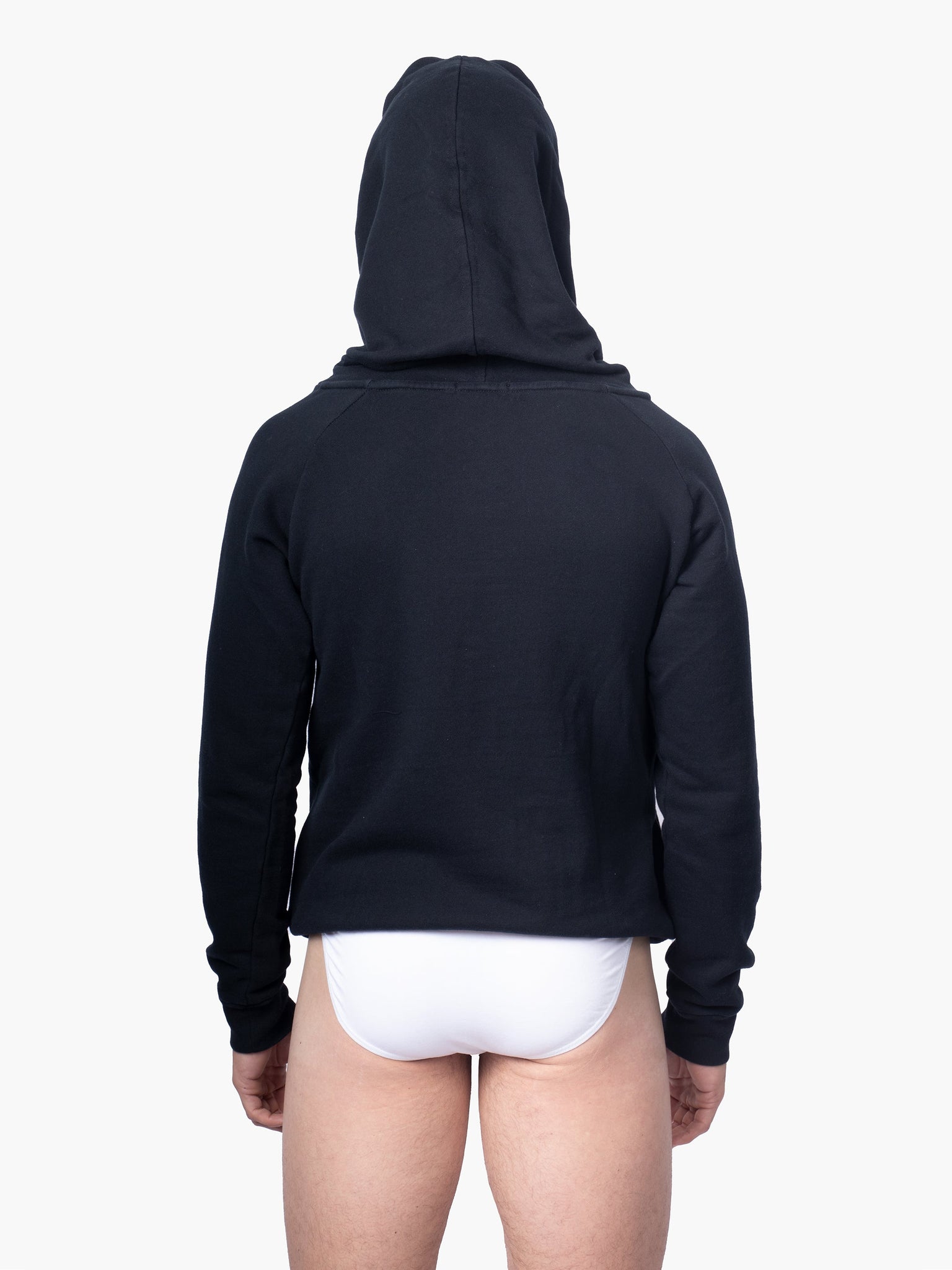 Black Funnel Neck Hoodie