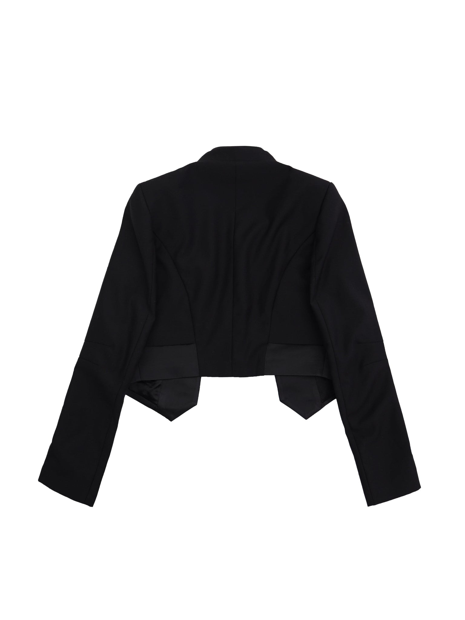 Black Grossgrain Layered Cropped Blazer