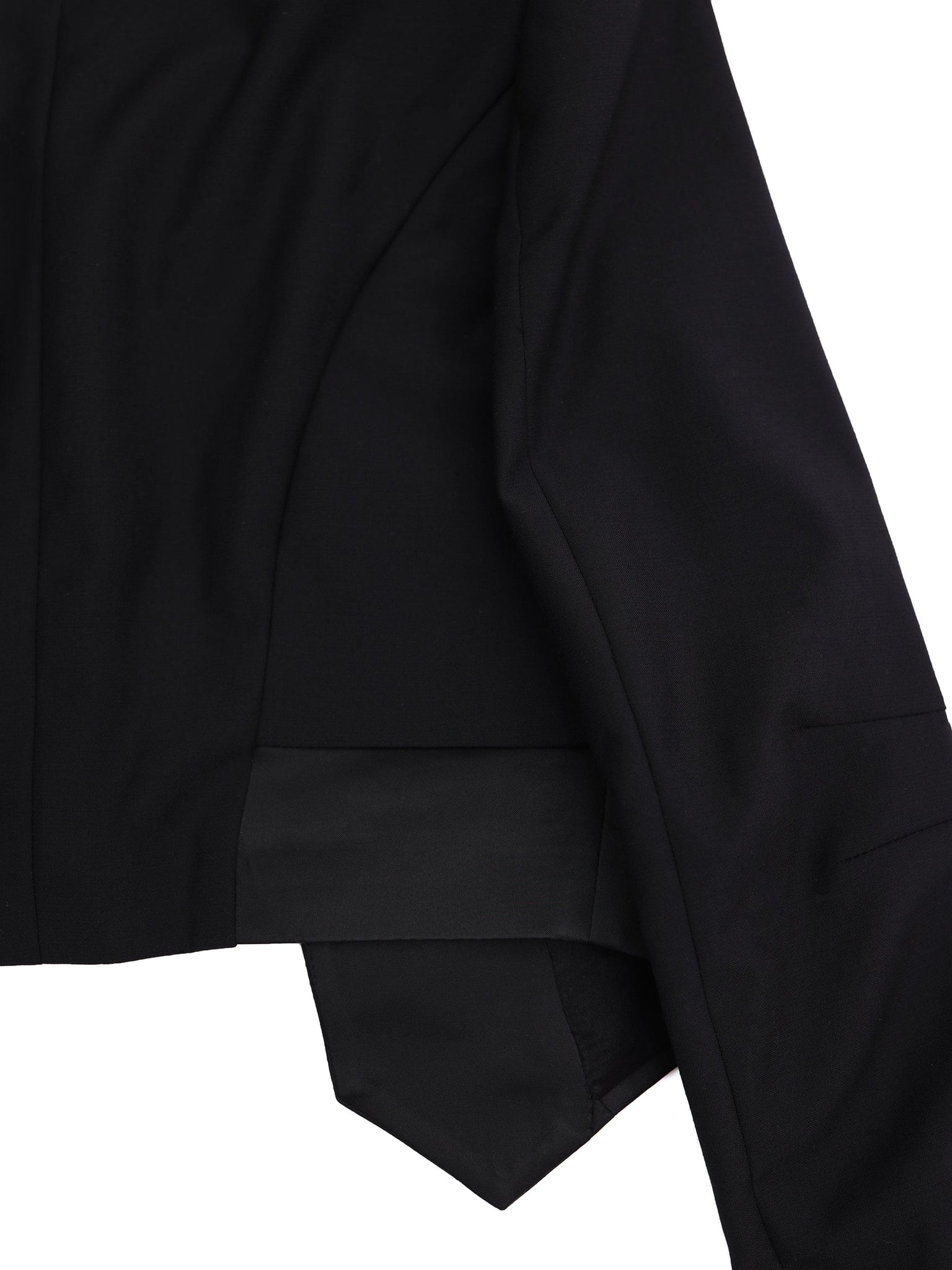 Black Grossgrain Layered Cropped Blazer