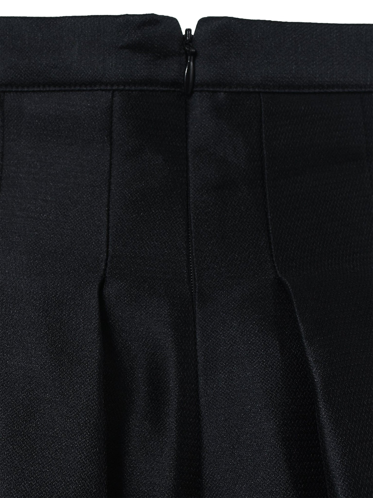 Black High Waist Box Pleated Short Bell Skirt