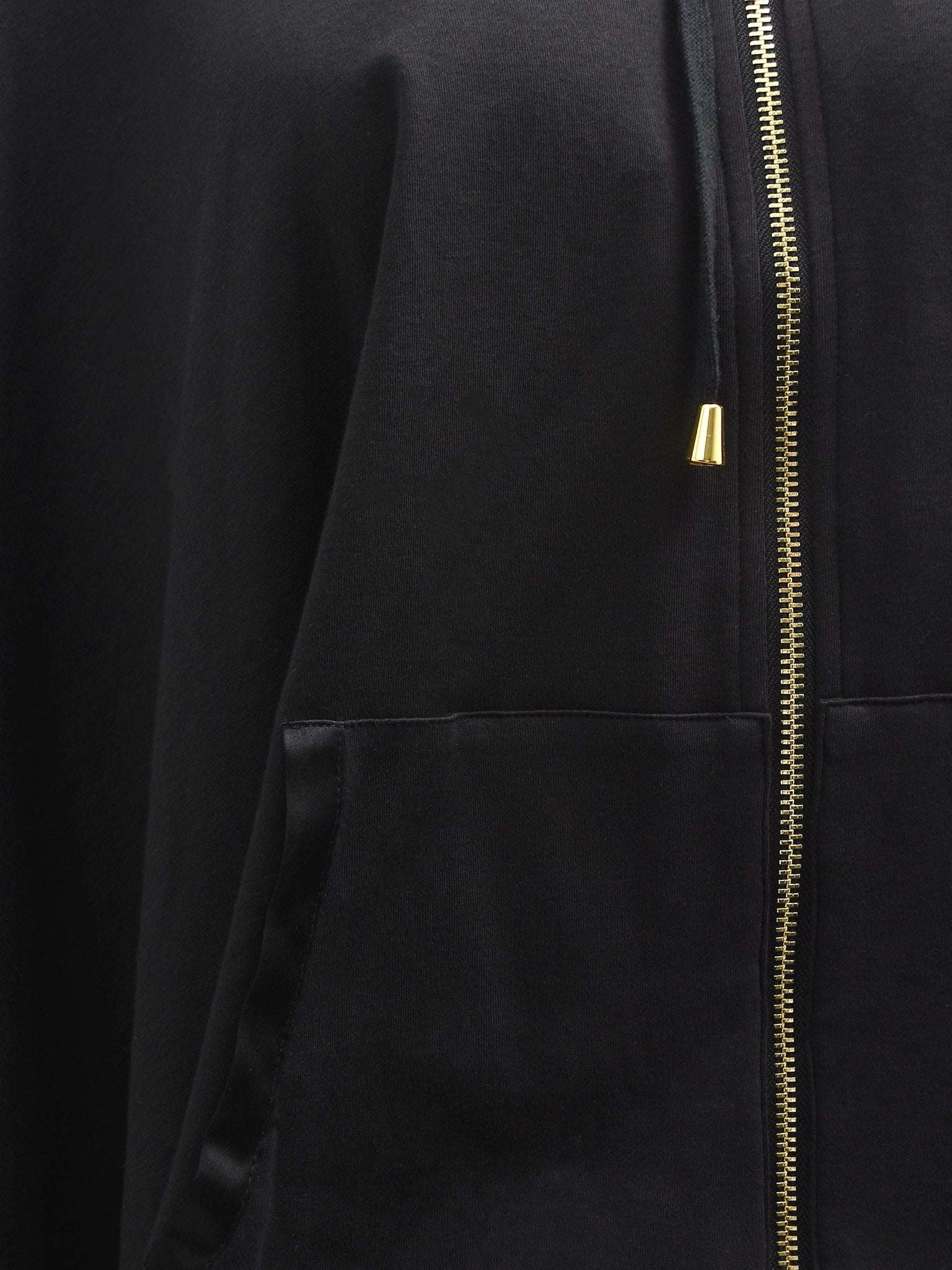 Black Hooded Poncho Sweatshirt