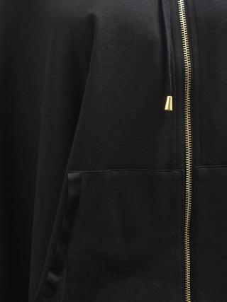Black Hooded Poncho Sweatshirt