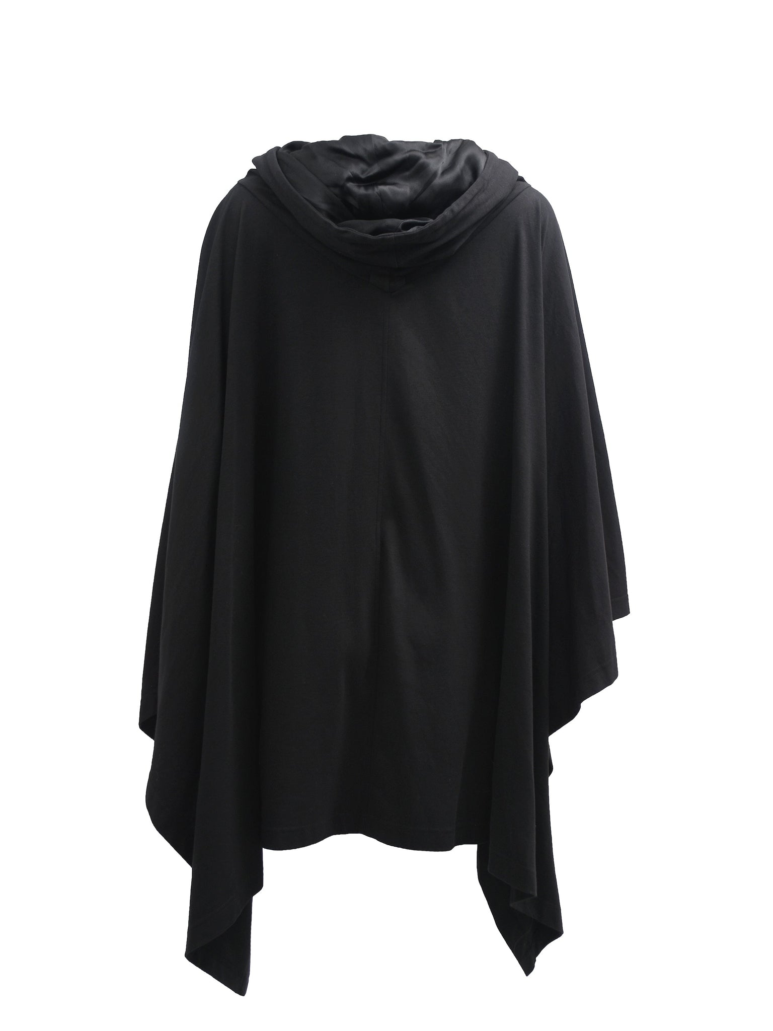 Black Hooded Poncho Sweatshirt