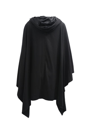 Black Hooded Poncho Sweatshirt