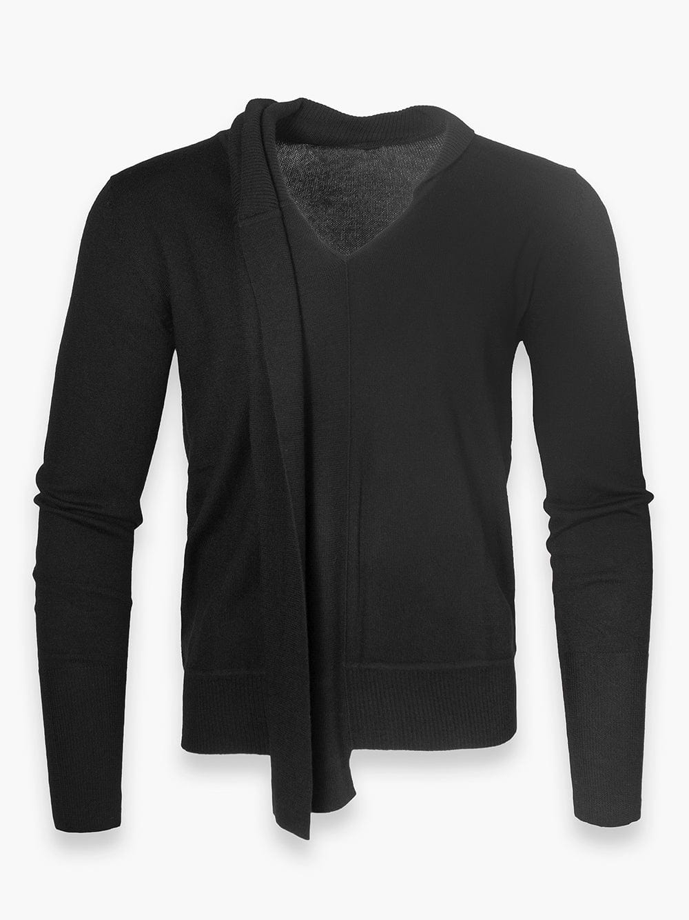 Black Jumper With Draping Material