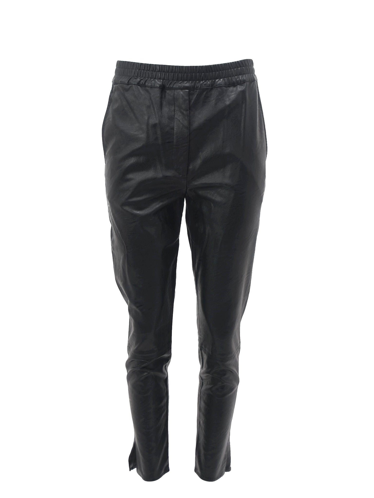 Black Leather Cigarette Trousers