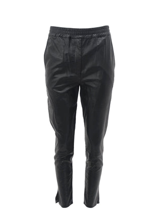 Black Leather Cigarette Trousers