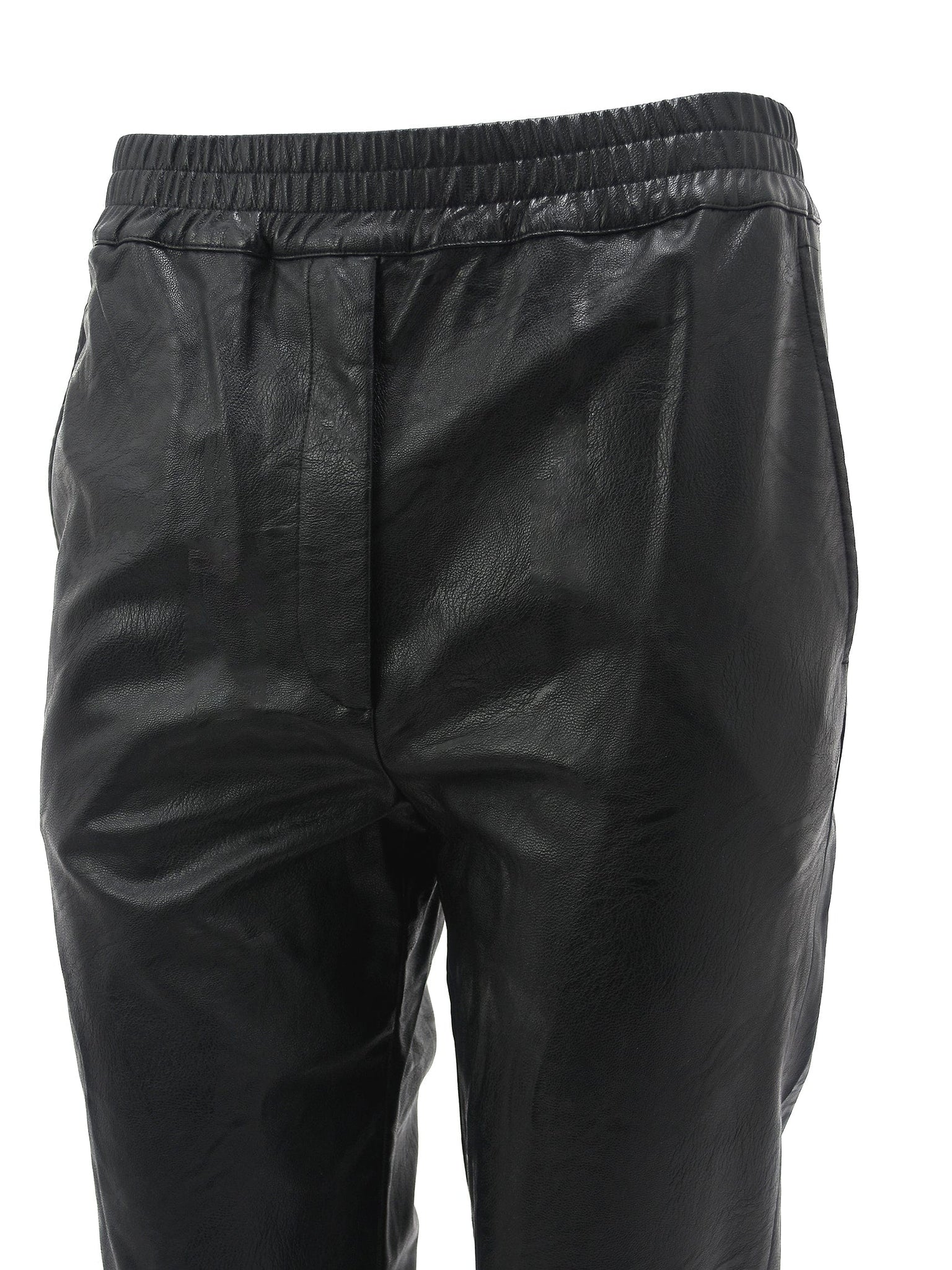 Black Leather Cigarette Trousers