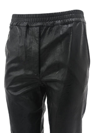 Black Leather Cigarette Trousers
