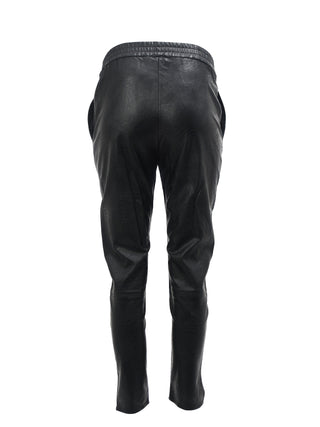 Black Leather Cigarette Trousers