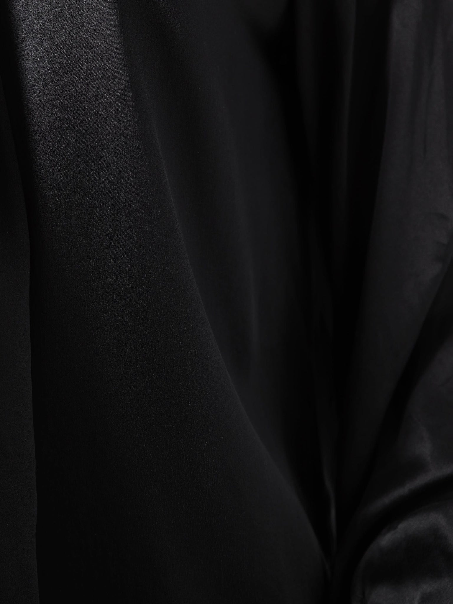 Black Long Sleeved Silk Shirt