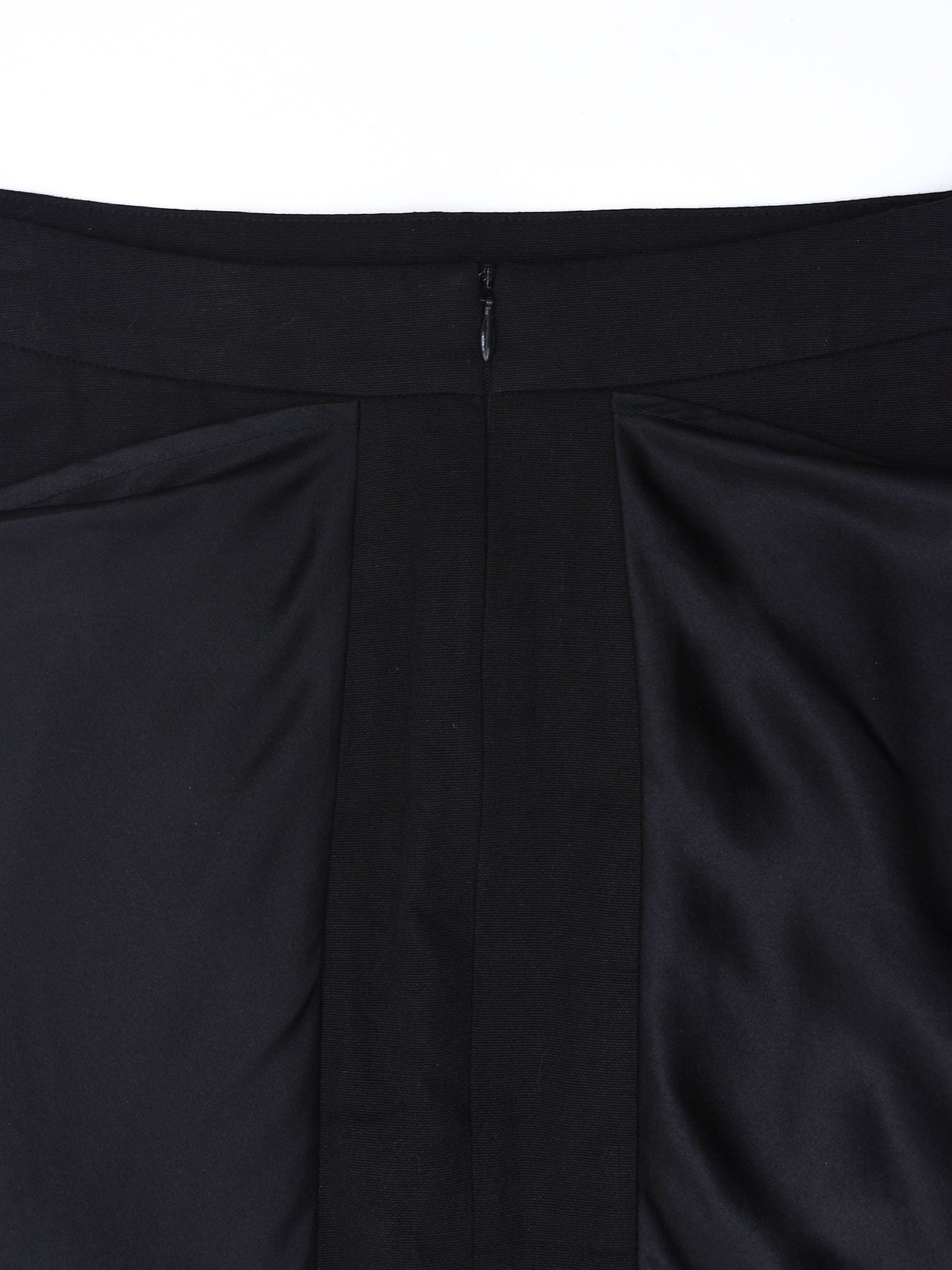 Black Pencil Skirt with Silk Detailing