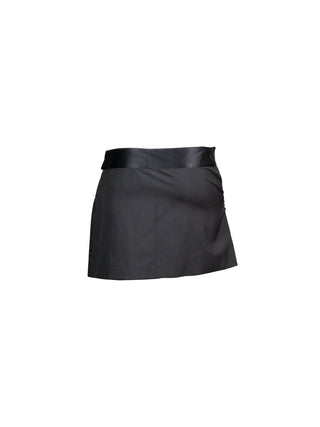 Black Silk Folded Skirt