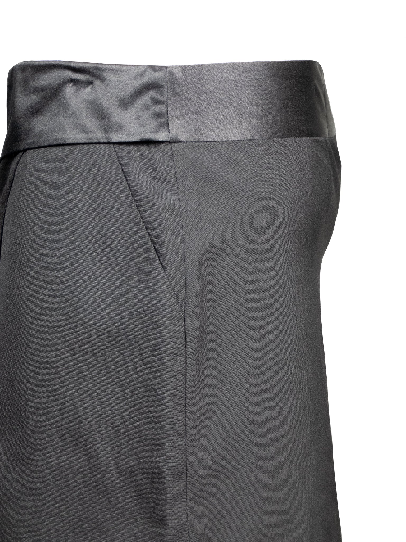 Black Silk Folded Skirt