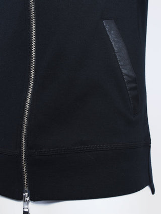 Black Sleeveless Side Zip Ghost Hoodie