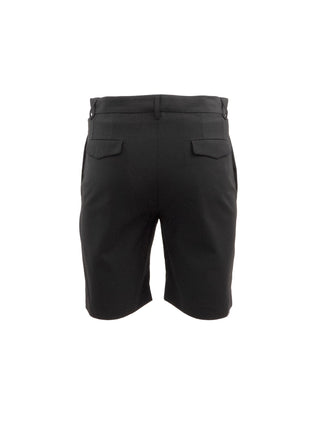 Black Suit Shorts with Lace Buckle Straps