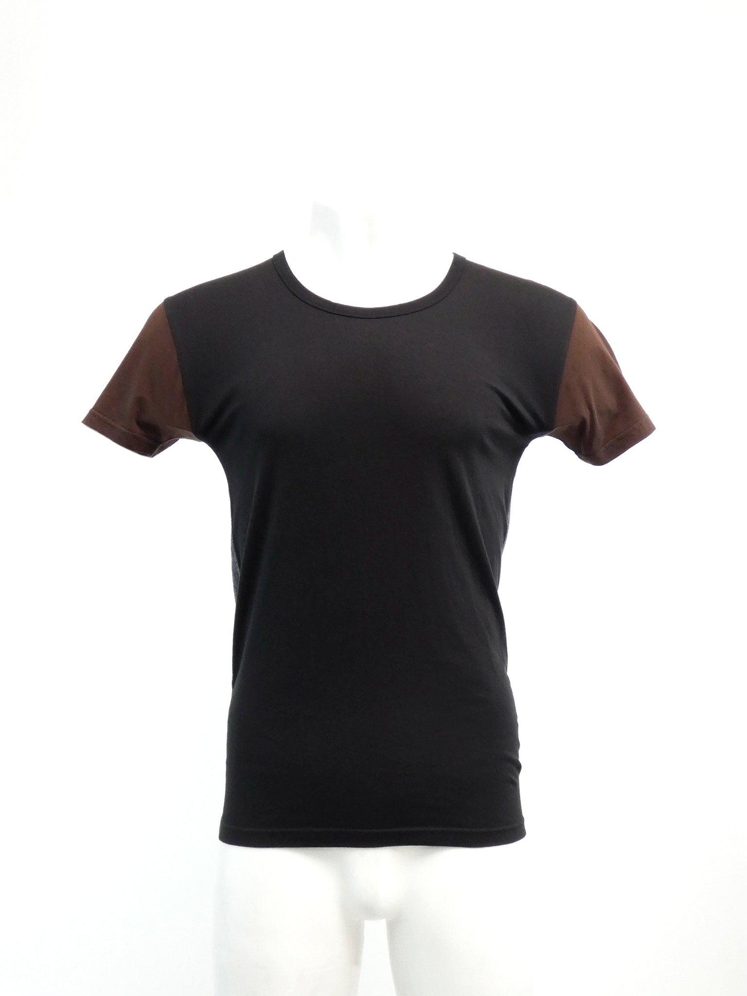 Black T-Shirt with Brown Sleeves