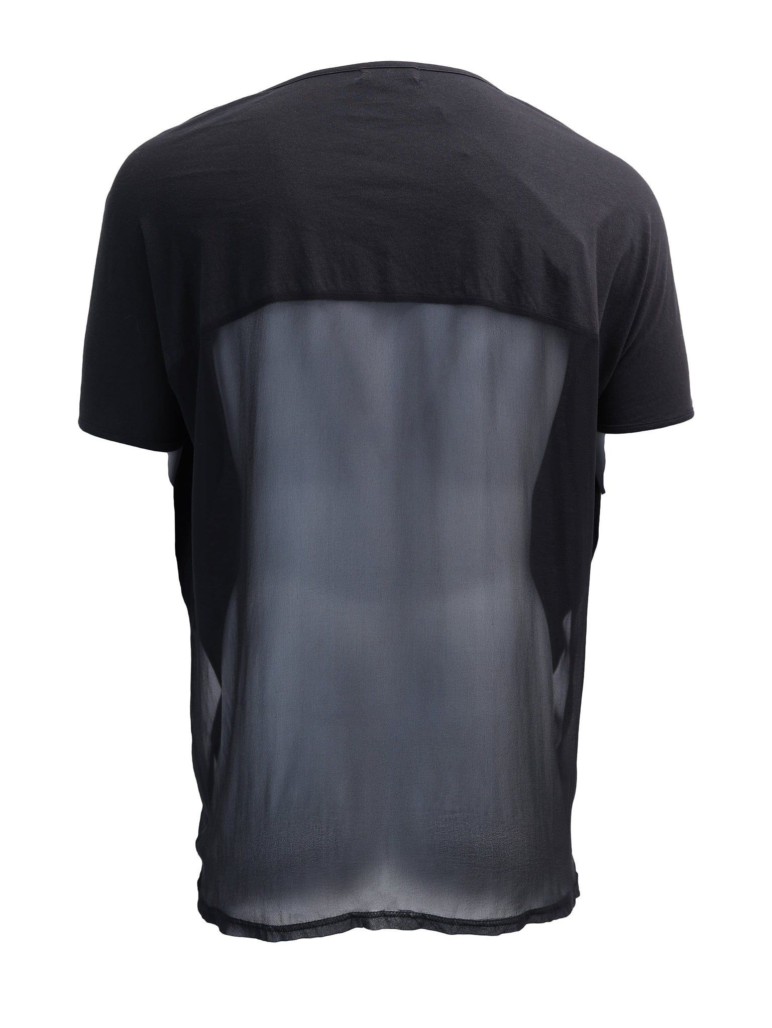 Black T-Shirt with Chiffon Back