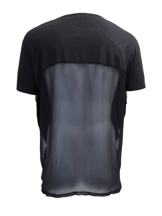 Black T-Shirt with Chiffon Back