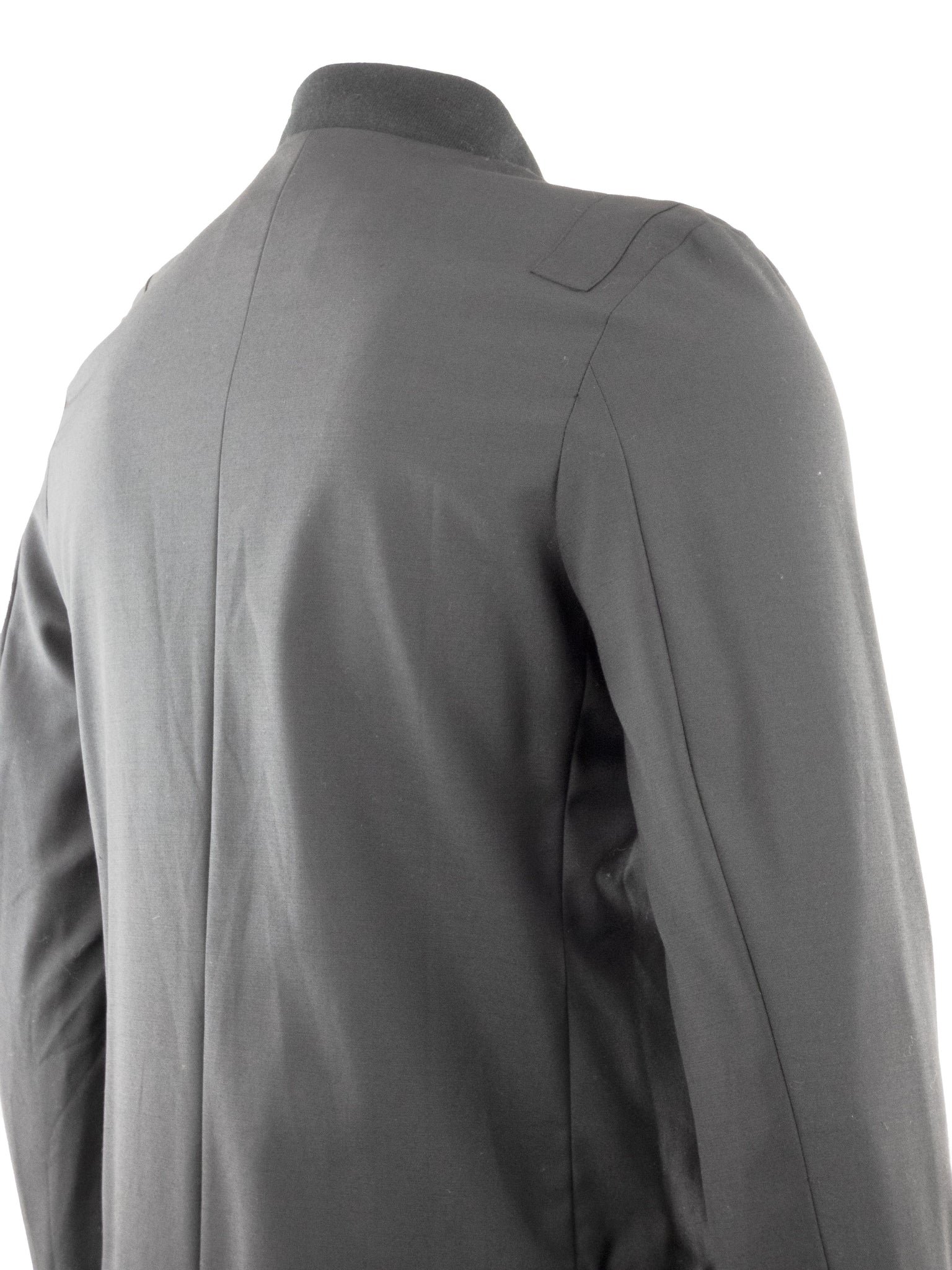BLACK TAILCOAT BOMBER JACKET WITH SILVER ZIPS