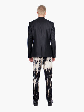 Black Textured Blazer With Lapels
