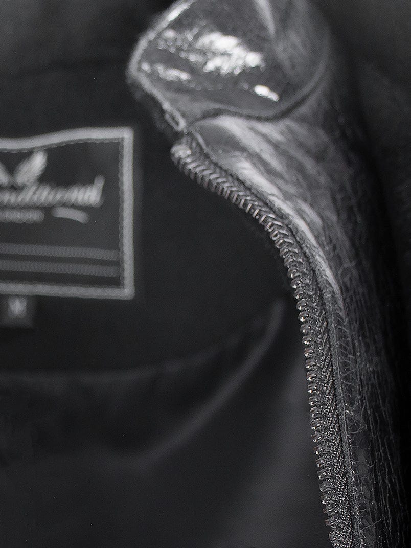 Black Woollen Coat With Leather Lining