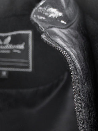Black Woollen Coat With Leather Lining