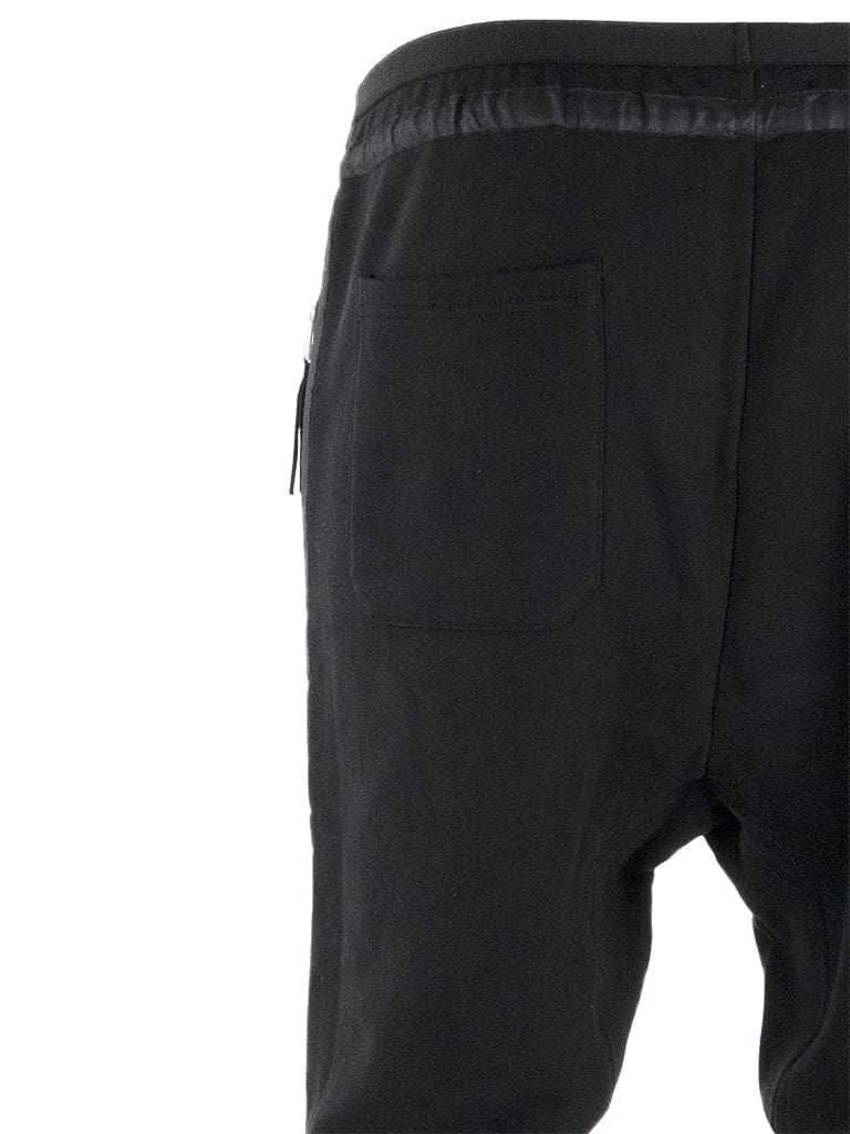 Black Zip Pockets Joggers with Satin Stripe