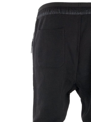Black Zip Pockets Joggers with Satin Stripe