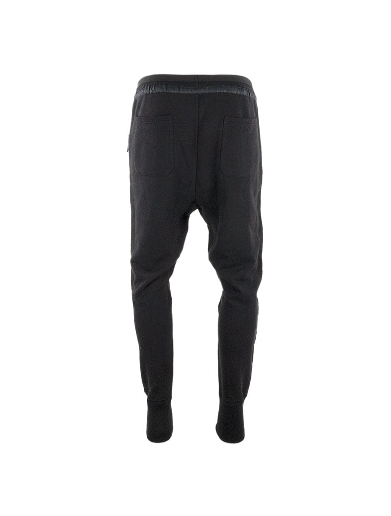 Black Zip Pockets Joggers with Satin Stripe