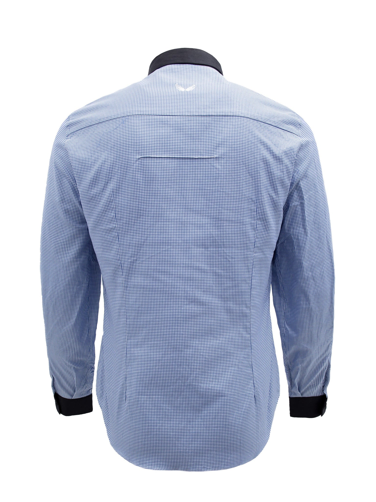 Blue and Black Collared Shirt