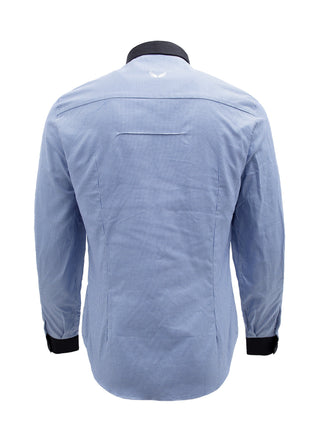 Blue and Black Collared Shirt