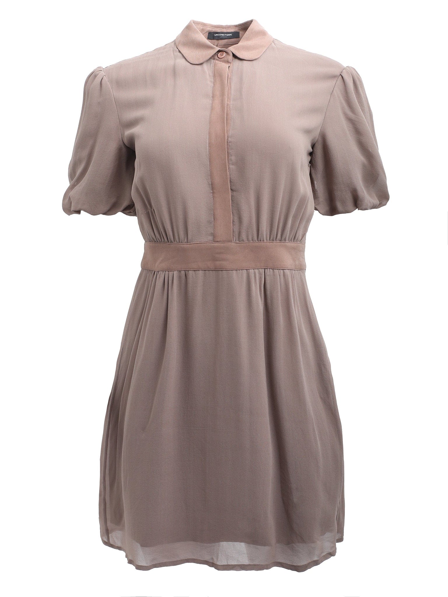 Brown Button Up Dress with Side Zip
