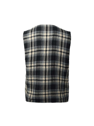 Brown Checked Vest