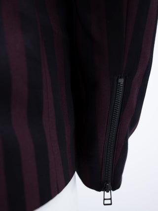 Burgundy Black Striped Blazer