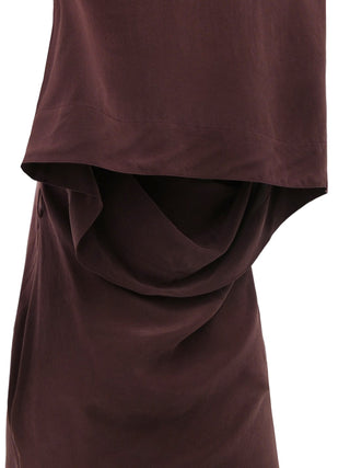Burgundy Silk Crepe Sleeveless Shirt